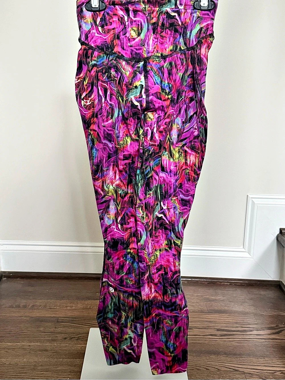 Lululemon Hyper Flow Pink Multi Running Tight Sz 2